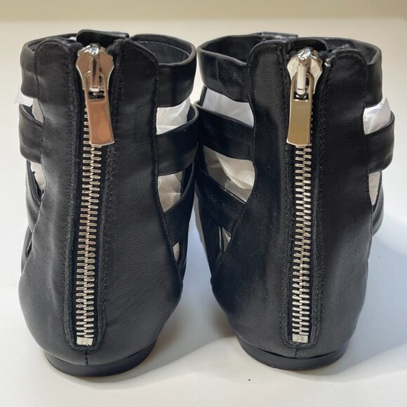 Sigerson Morrison Flat Black Leather Gladiator Sandals US 8.5 - Picture 2 of 12
